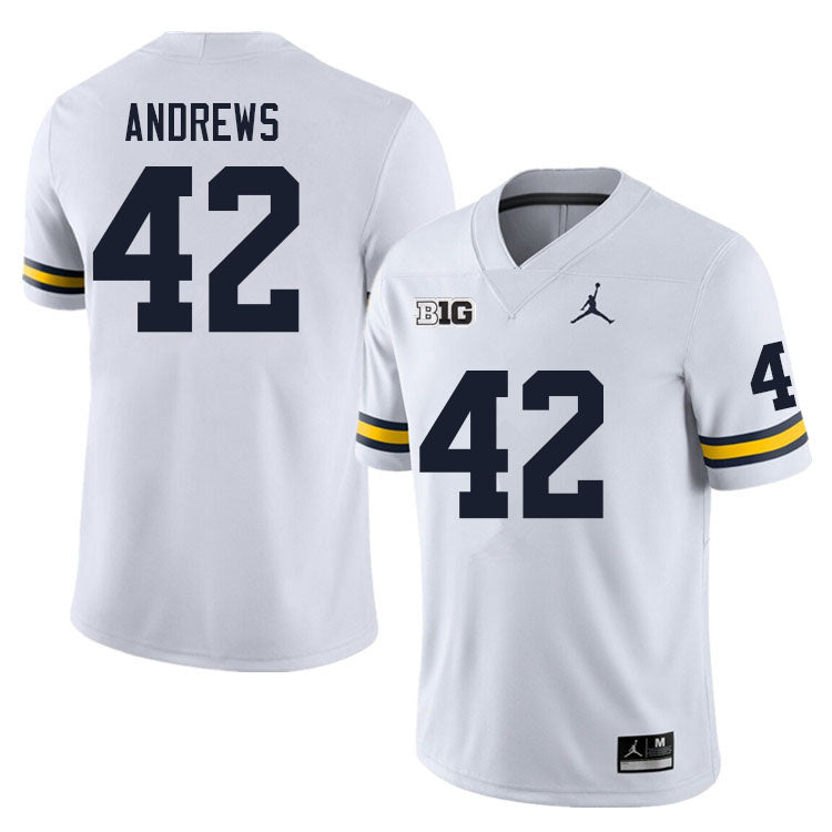 Men's #42 Trevor Andrews Michigan Wolverines College Football Jersey