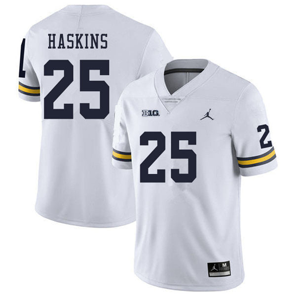 Men's #25 Hassan Haskins Michigan Wolverines Football Jersey