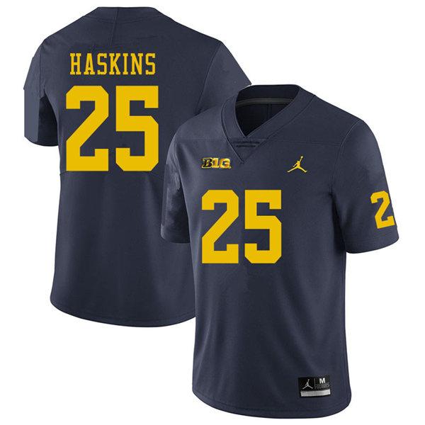 Men's #25 Hassan Haskins Michigan Wolverines Football Jersey
