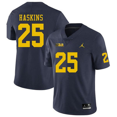 Men's #25 Hassan Haskins Michigan Wolverines Football Jersey