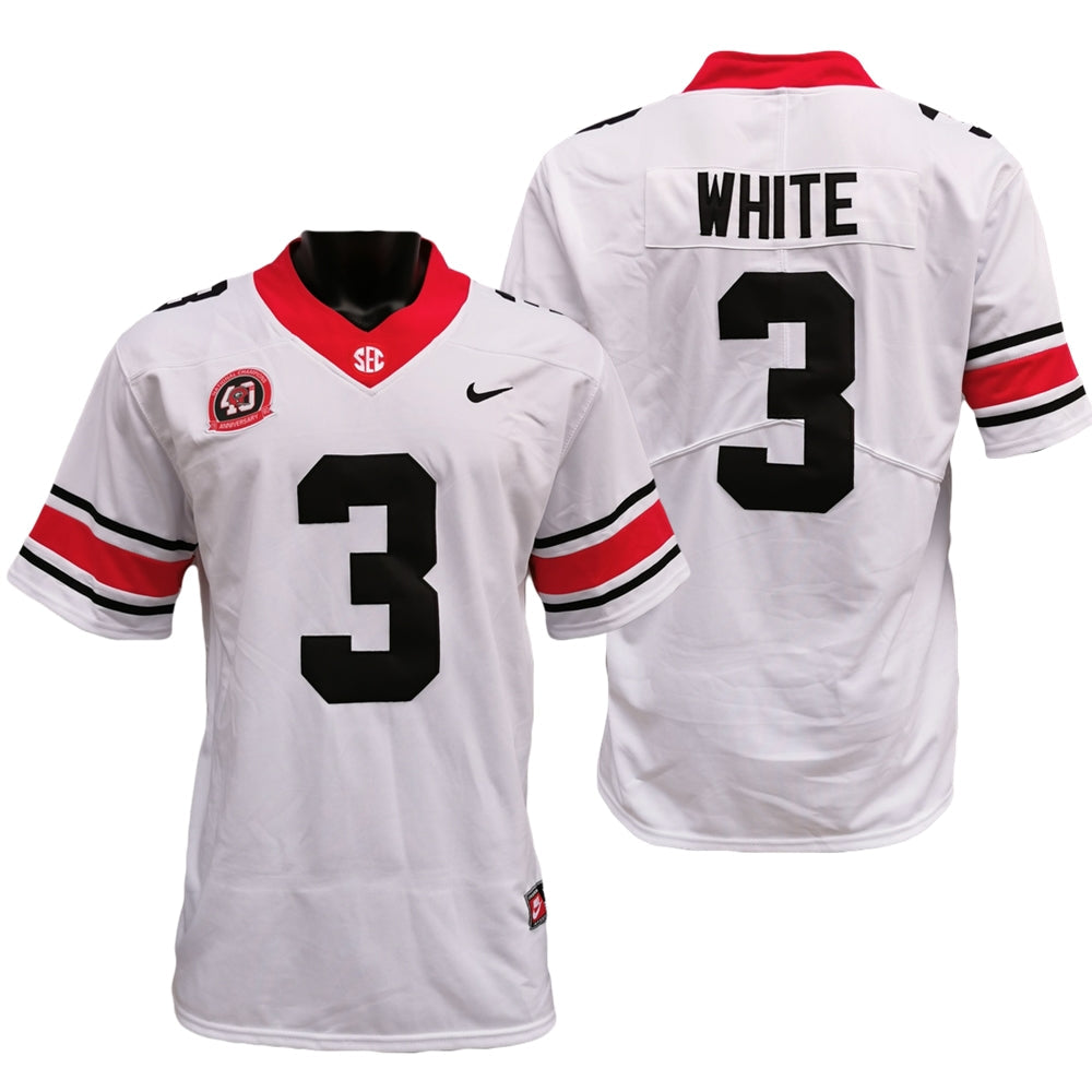 Men's #3 Zamir White Georgia Bulldogs Game College Football Jersey
