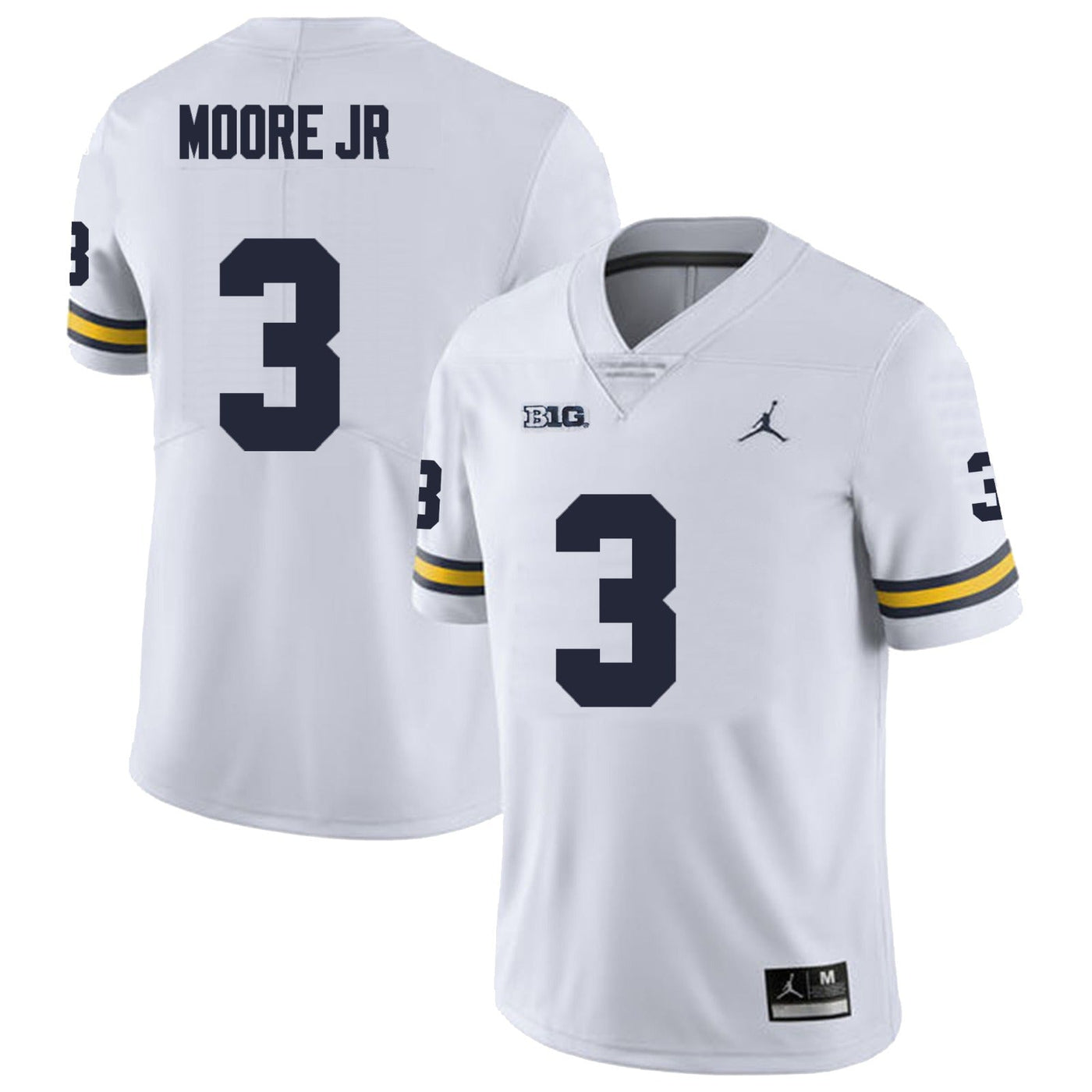Men’s Michigan Wolverines #3 Fredrick Moore JR Football Jersey