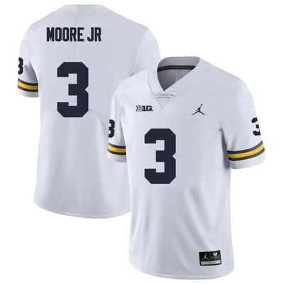 Men’s Michigan Wolverines #3 Fredrick Moore JR Football Jersey