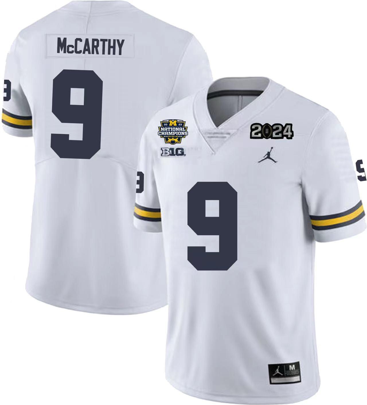 Men’s Michigan Wolverines #9 J.J. McCarthy Football Jersey