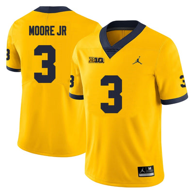 Men’s Michigan Wolverines #3 Fredrick Moore JR Football Jersey
