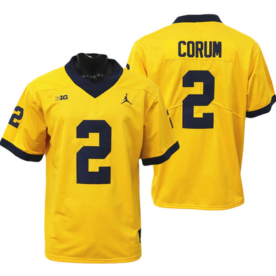 Men’s Michigan Wolverines #2 Blake Corum Alumni Football Jersey