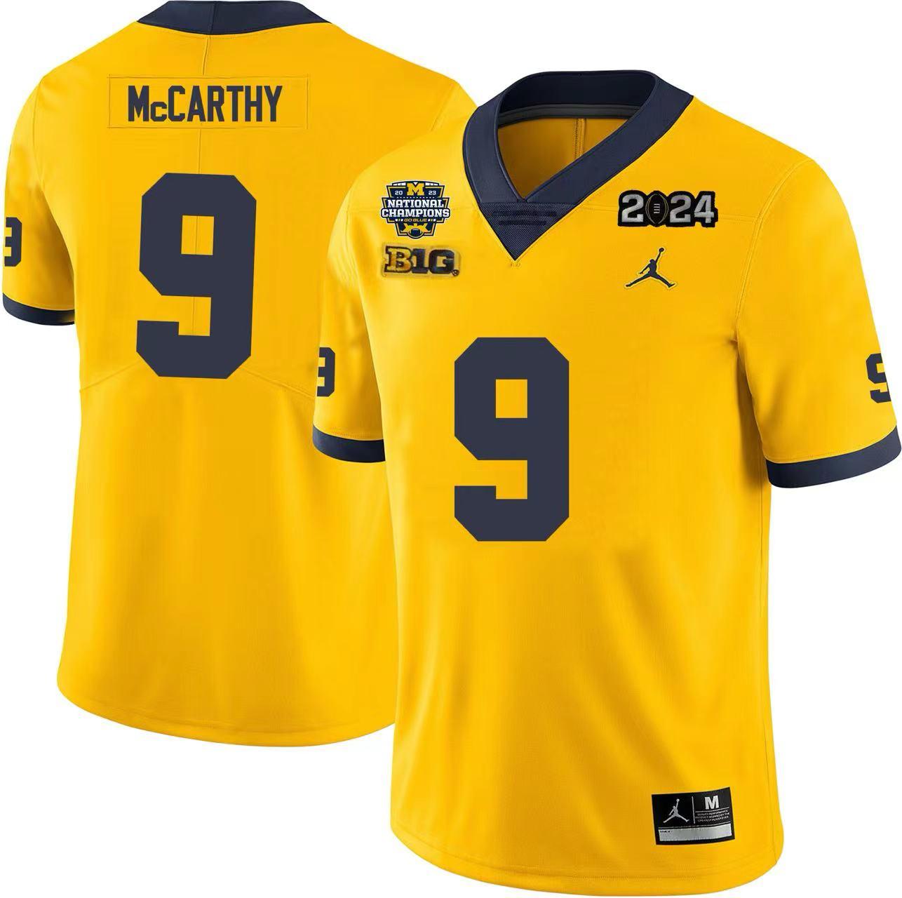 Men’s Michigan Wolverines #9 J.J. McCarthy Football Jersey