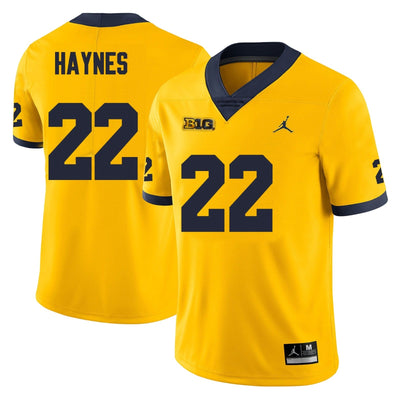 Men’s #22 Justice Haynes Michigan Wolverines  Football Jersey